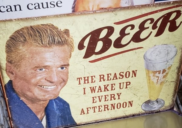 thrift store poster - can cause Beer The Reason I Wake Up Every Afternoon