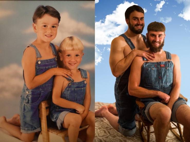 21 People Who Recreated Childhood Photos