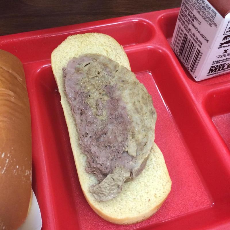 “Philly cheesesteak” served to school kids for lunch.