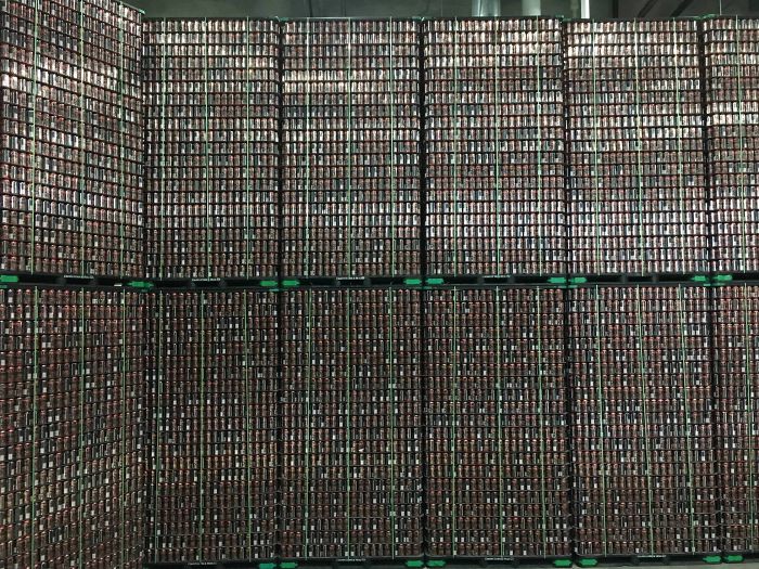 Stack of beer cans looks like a server room