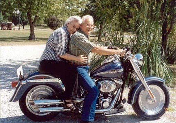 old couple on harley
