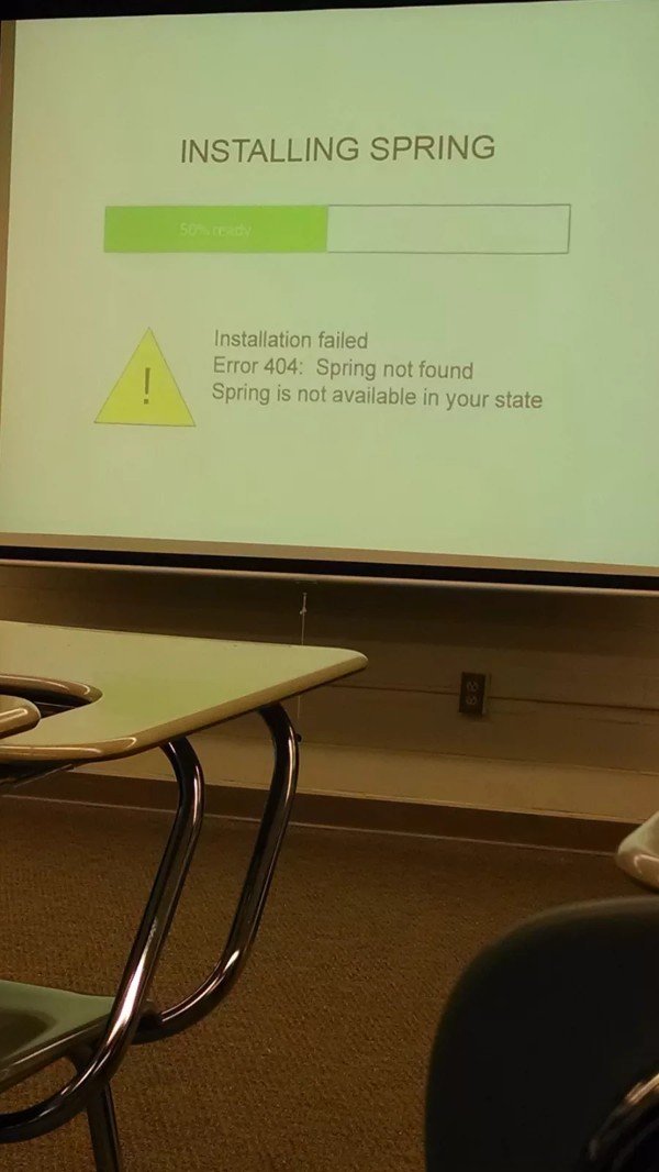 table - Installing Spring Installation failed Error 404 Spring not found Spring is not available in your state
