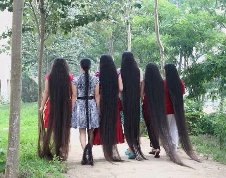 Have you ever seen this much long hair in one photo?