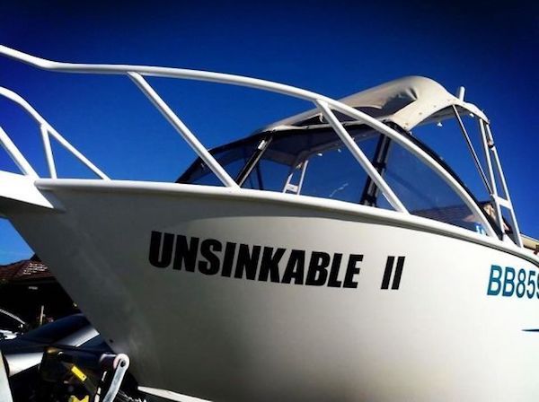 funny boat names - Unsinkable I BB85.
