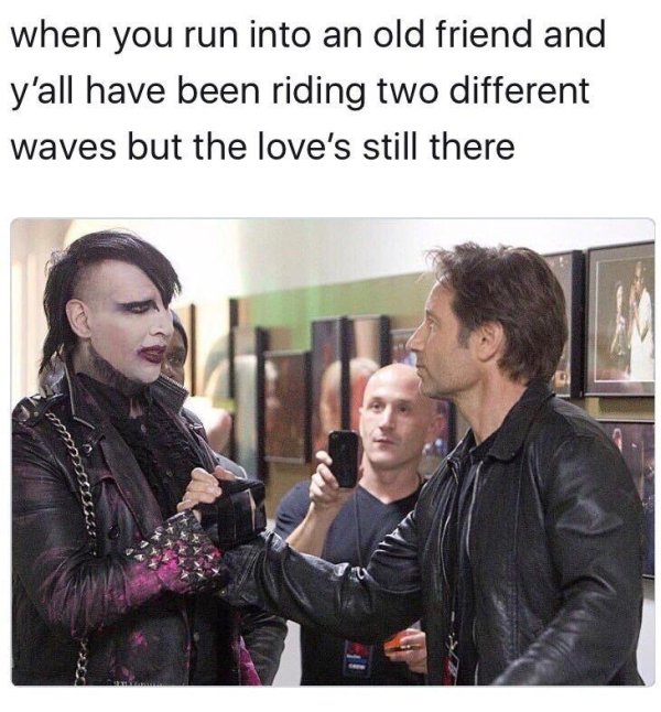 david duchovny marilyn manson - when you run into an old friend and y'all have been riding two different waves but the love's still there Ko