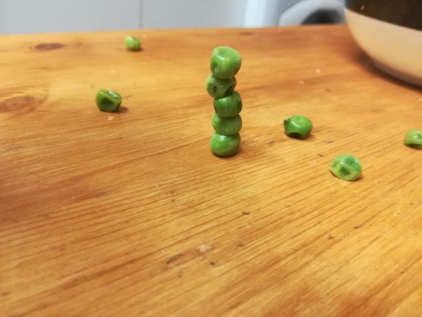 Stacked peas.