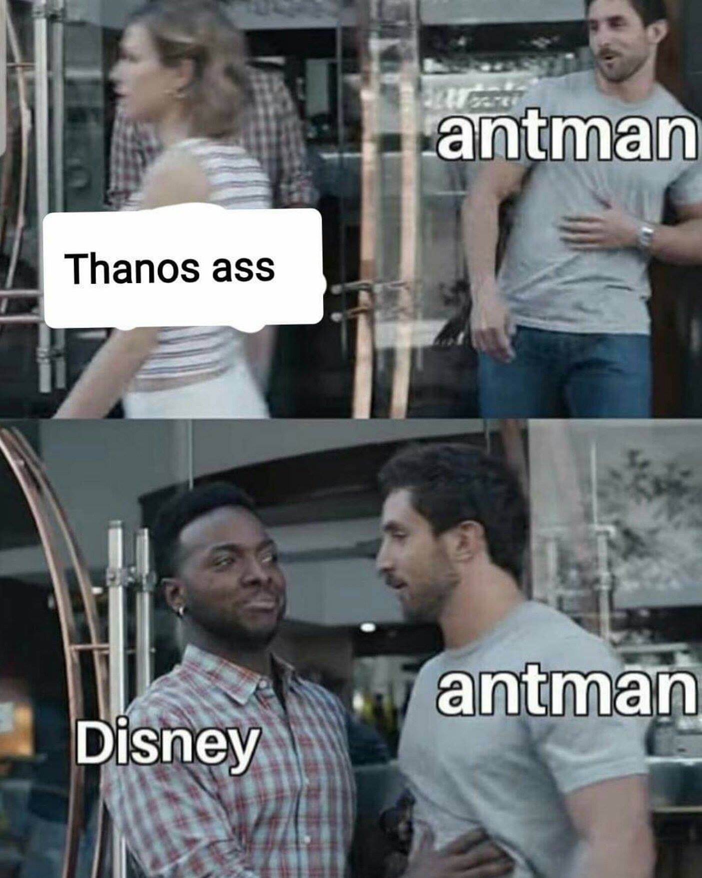 endgame jokes - antman Thanos ass antman Disney