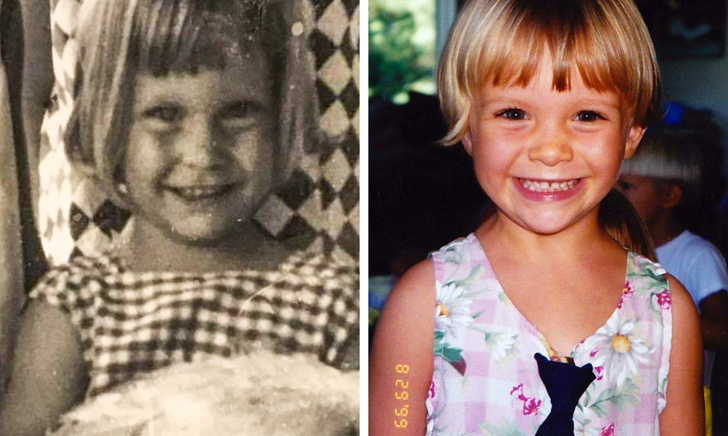 Mother and daughter at same age.