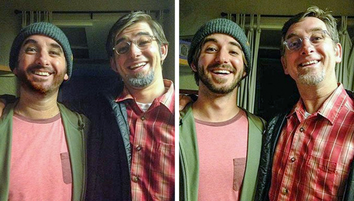 A father and son switched places for Halloween.