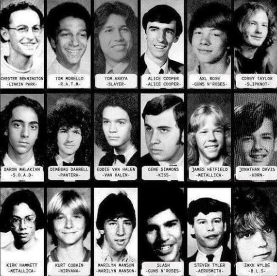 Some yearbook photos of a few Rock and Metal Icons