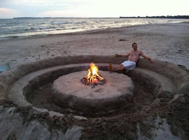 cool idea beach bonfire set up