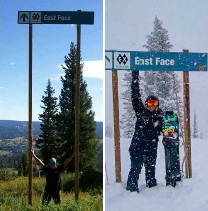 The same place in summer and in winter
