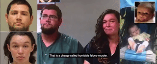 Scumbag parents react to their sentencing after allowing their child to die of malnutrition.