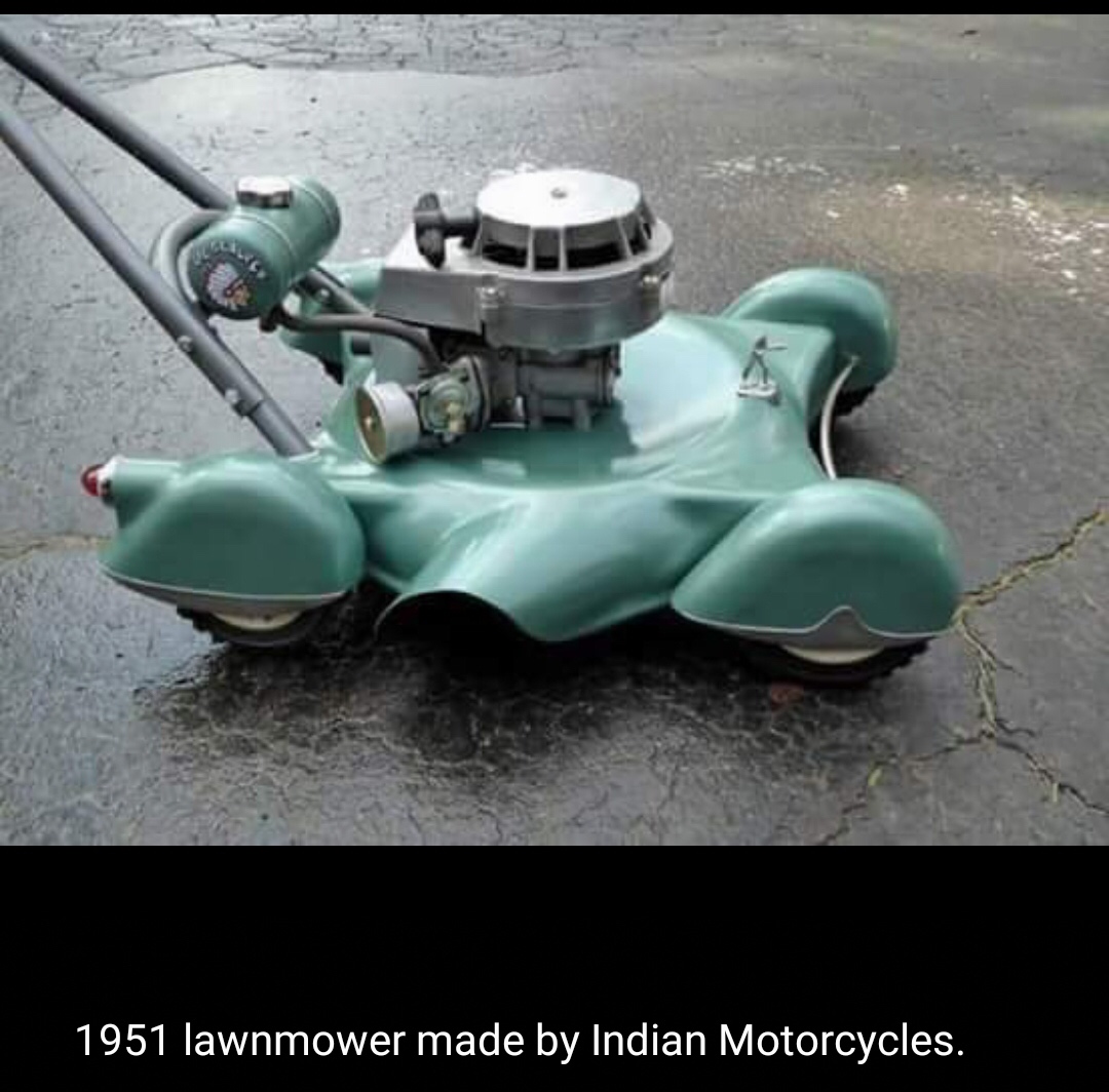 indian motorcycle lawn mower - 1951 lawnmower made by Indian Motorcycles.