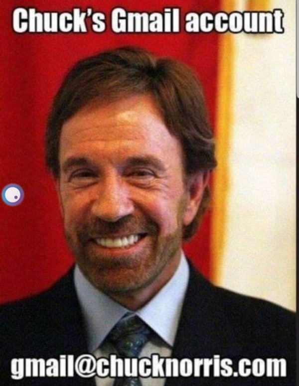 chuck norris facts - Chuck's Gmail account gmail.com