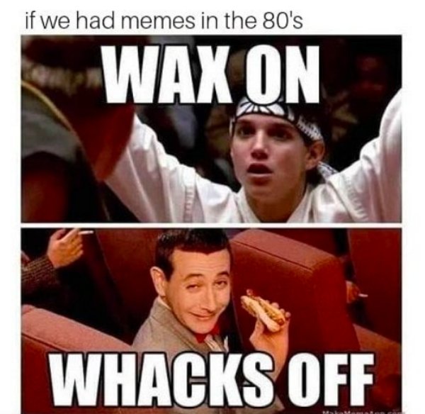 80s memes - if we had memes in the 80's Wax On Whacks Off