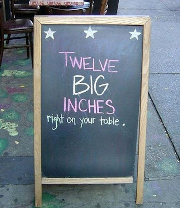 chalk - Twelve Big Inches right on your table.