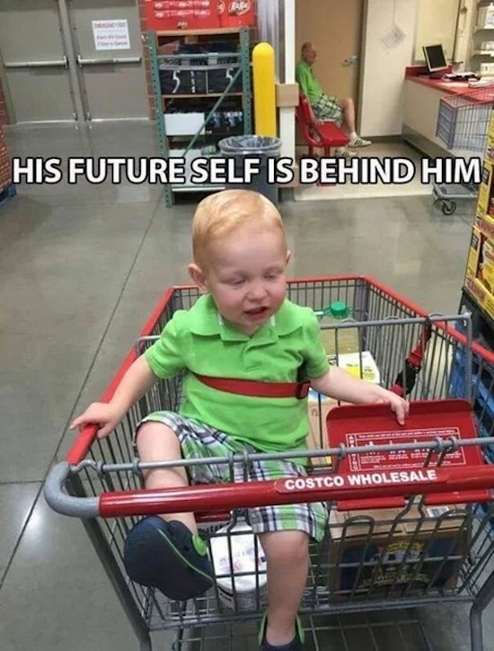 prove time travel is real - His Future Self Is Behind Him Costco Wholesale