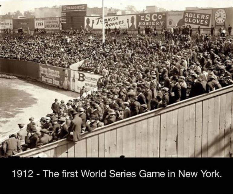 1912 world series - Esco Adlers Gloves Dear Lrkish Ropniest Eso Hosiery Ral Whiskey 1912 The first World Series Game in New York.