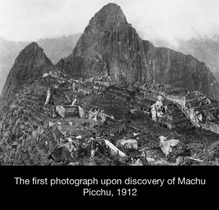 hiram bingham machu picchu - The first photograph upon discovery of Machu Picchu, 1912