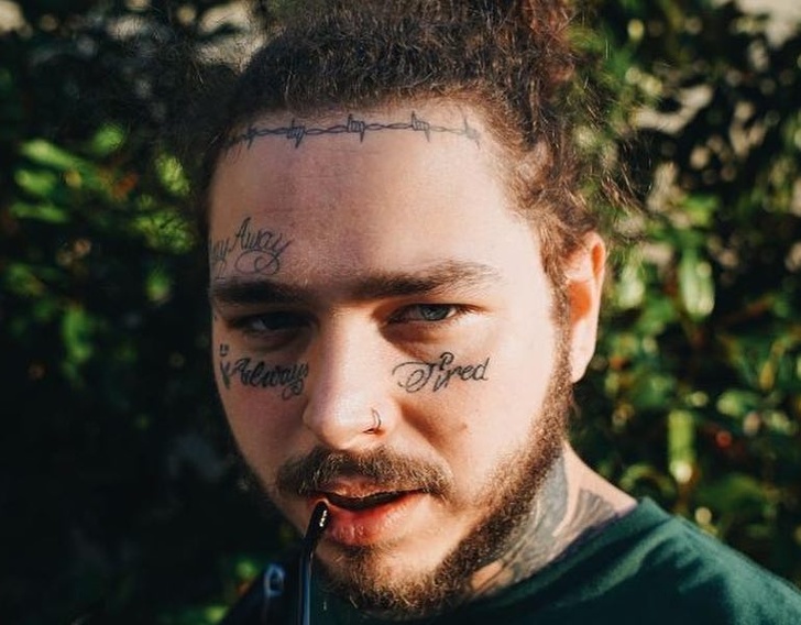 post malone tattoo of barbed wire