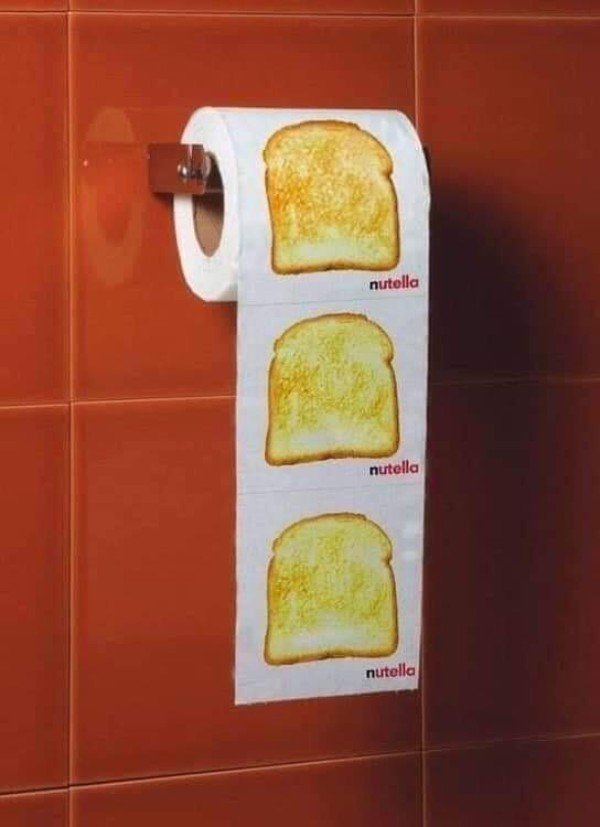 nutella toast toilet paper