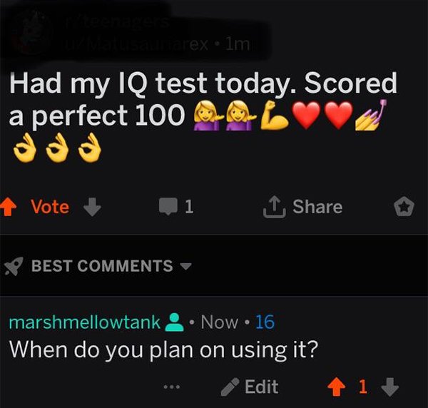 savage comeback screenshot - arex 1m Had my Iq test today. Scored a perfect 1000 Vote 1 1 a Best marshmellowtank . Now 16 When do you plan on using it? ... Edit 1