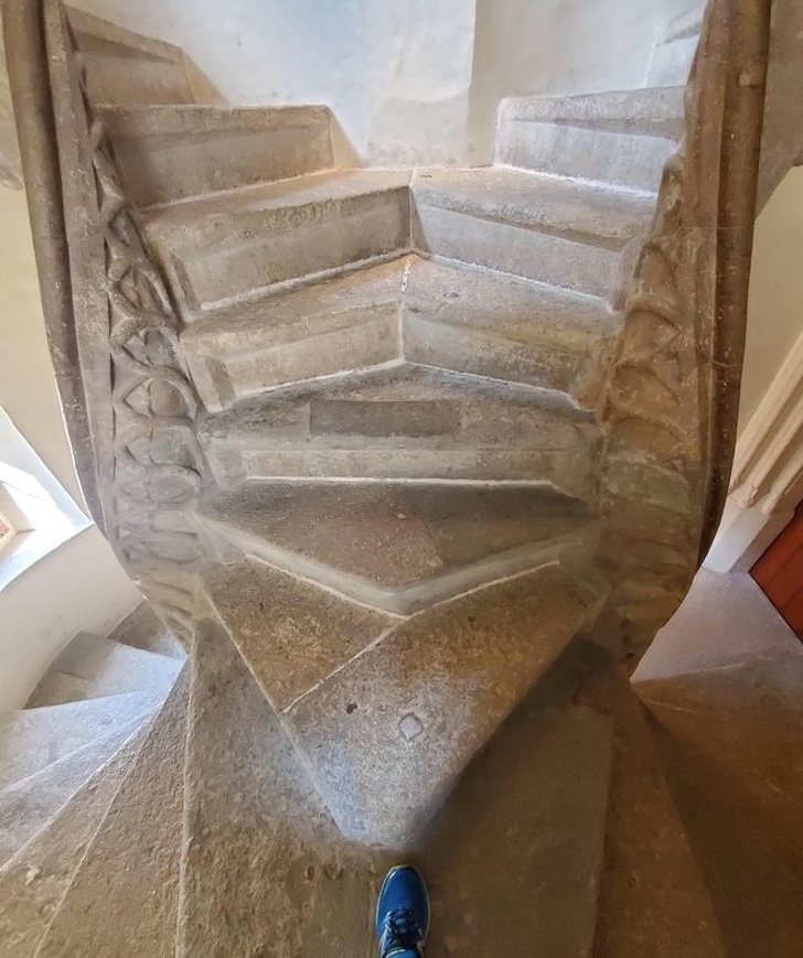 Double spiral staircase.