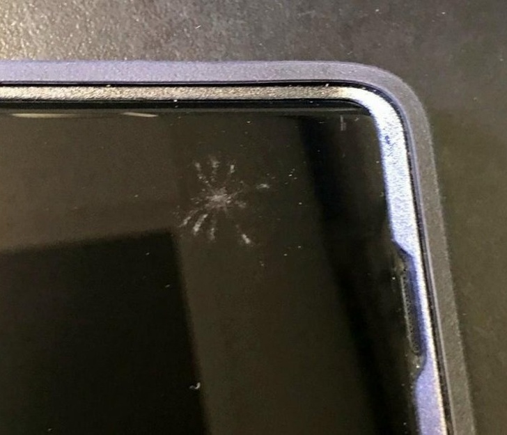 A spider left this dust print.