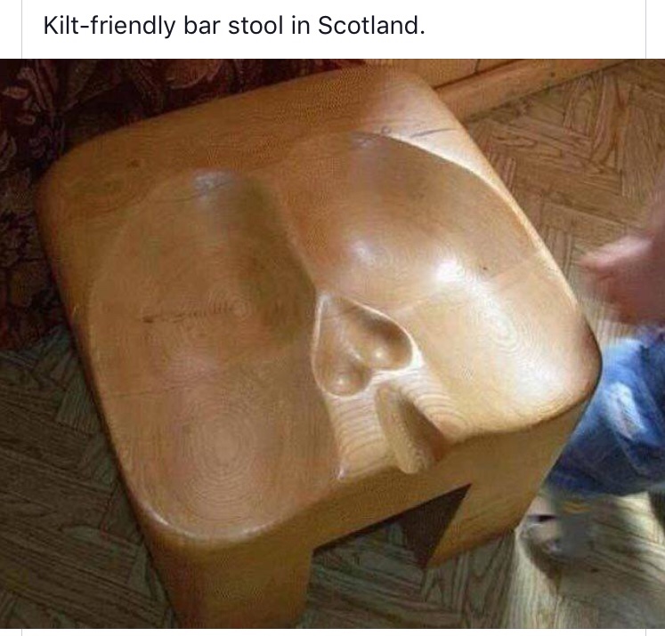 kilt bar stool - Kiltfriendly bar stool in Scotland.
