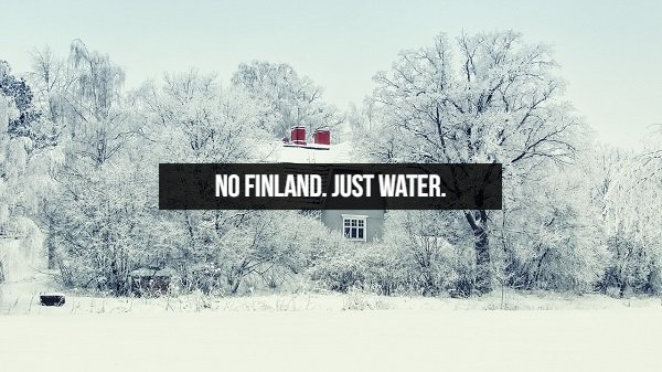 Finland is just east Sweden. There is nothing but water where Finland is supposed to be.