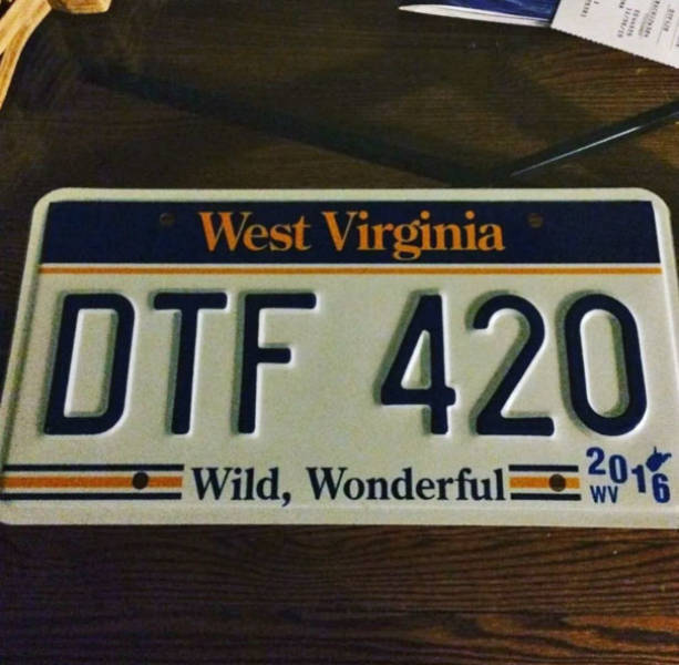 west virginia license plate - West Virginia Dtf 420 Wild, Wonderful W16