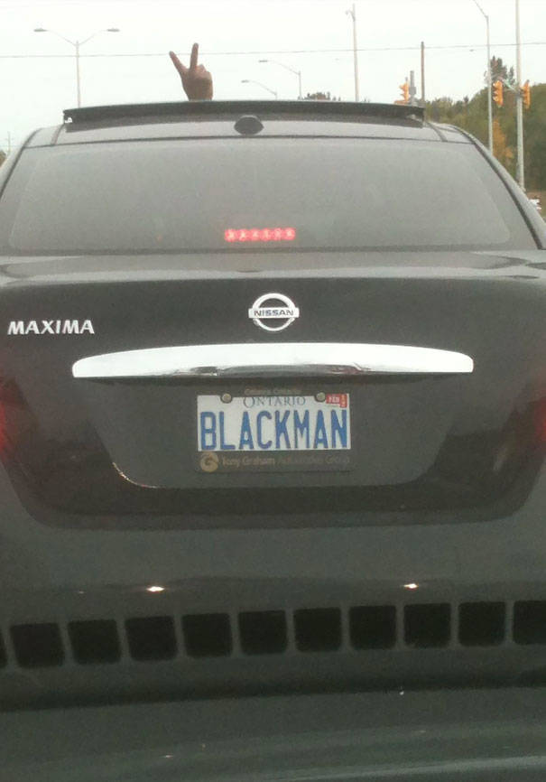 funny licence plates - Nissan Maxima Contario Blackman