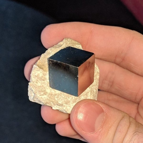 Fools gold that grew in a cube.