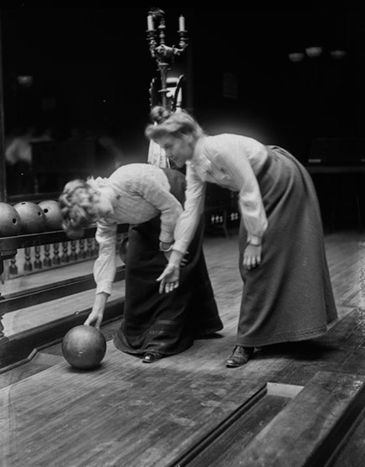 Women banned from bowling, 1900.