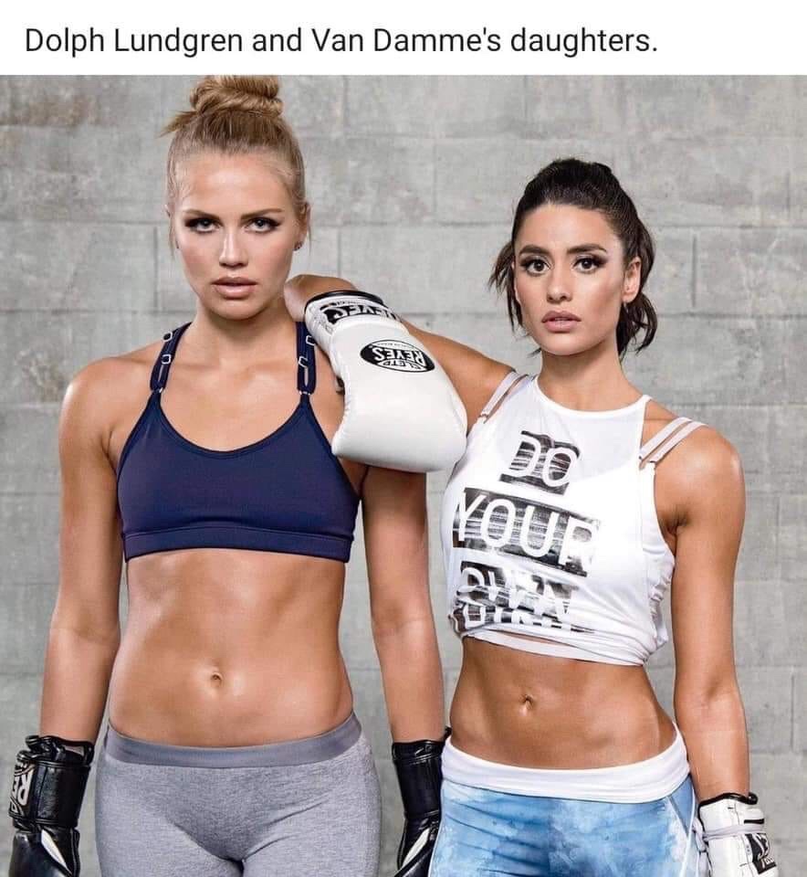 dolph lundgren and jean claude van damme daughter - Dolph Lundgren and Van Damme's daughters. Self