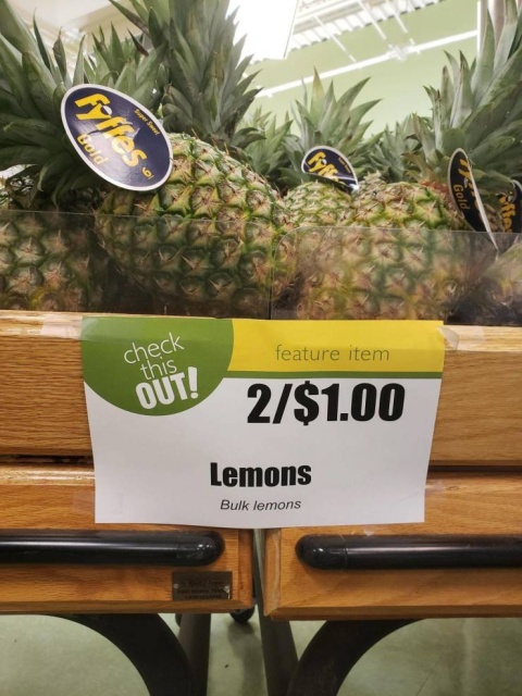 fail pineapple - Gold Ca feature item check this Out! 2$1.00 Lemons Bulk lemons