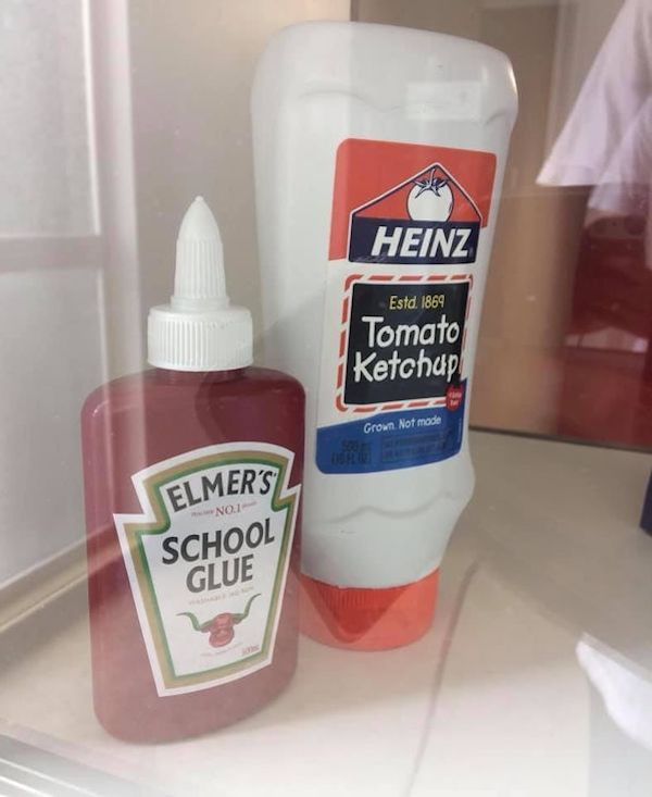 elmers glue ketchup - Heinz Estd. 1869 Tomato Ketchup Grown. Not mode Nal Elmers School Glue