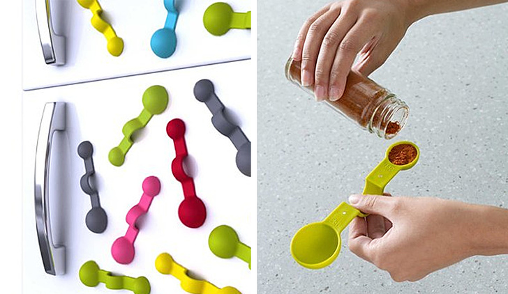 Magnetic measuring spoons.