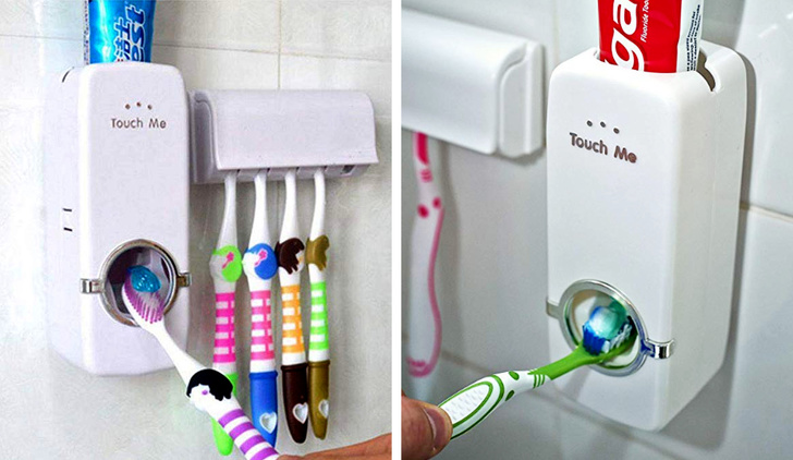 Automatic toothpaste dispenser.