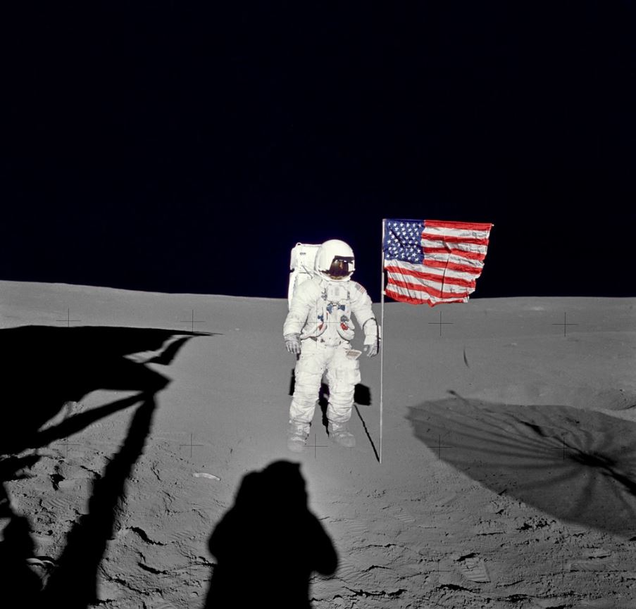 Edgar D. Mitchell on the moon.