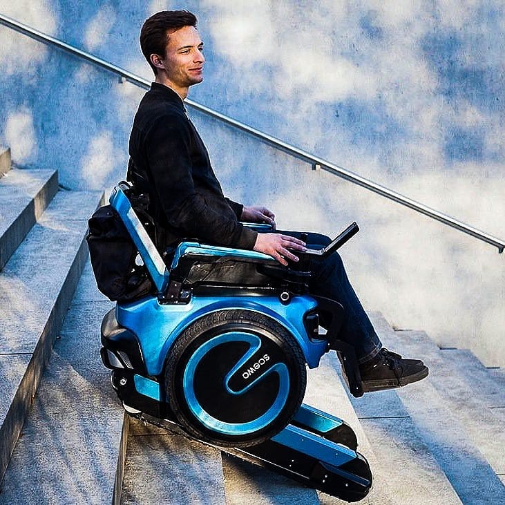 Wheelchair that can go up stairs.