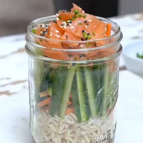 Food monstrosities of vegetables in a mason jar