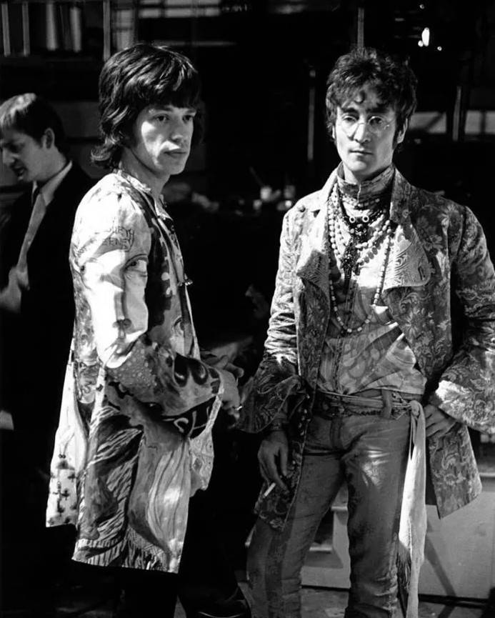 Mick Jagger And John Lennon, Abbey Road Studios, London, 1967