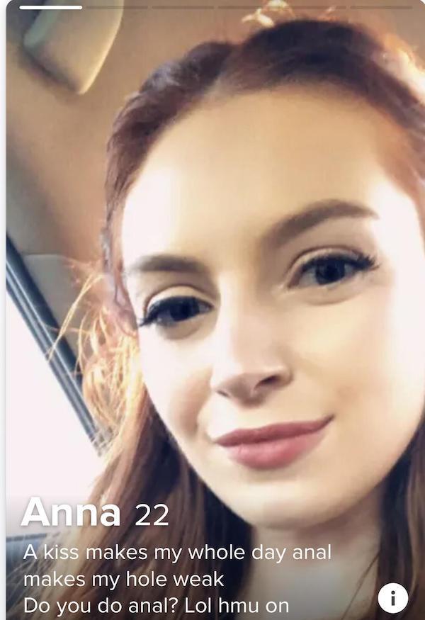 beauty - Anna 22 A kiss makes my whole day anal makes my hole weak Do you do anal? Lol hmu on