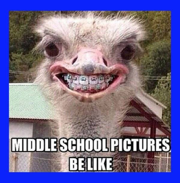 ostrich with braces - 100 35 Middle School Pictures Be