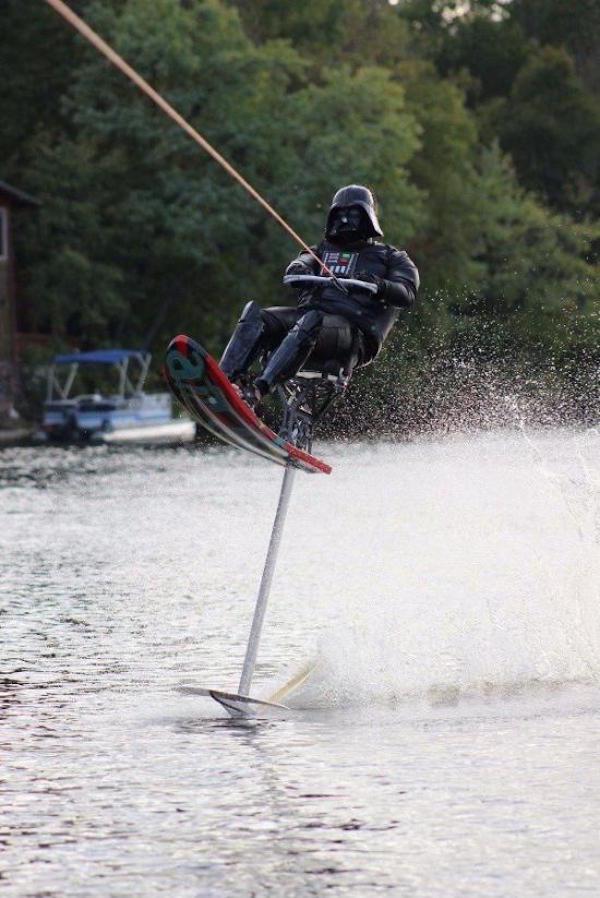 Darth Vader waterskiing