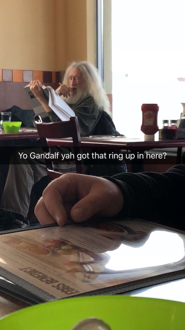 sitting - Yo Gandalf yah got that ring up in here?