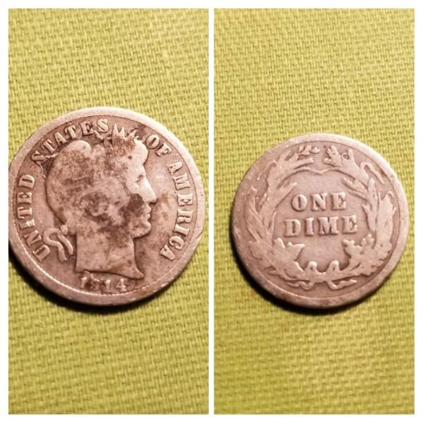 1914 dime found in someone's change.