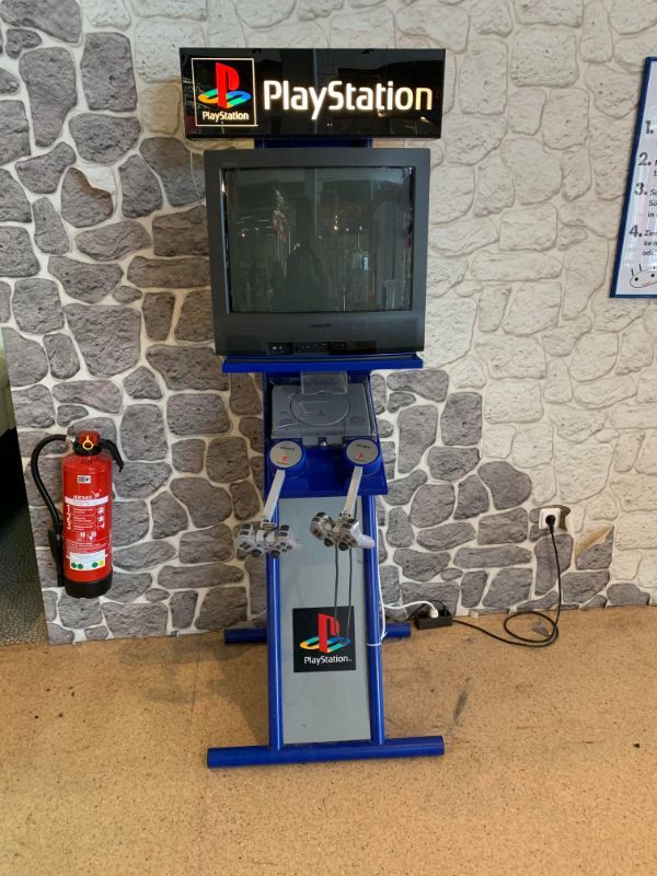 An old PlayStation promo booth.